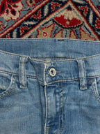 DIESEL LIV LIGHT WASH EMBROIDERED STRAIGHT FIT JEANS - 28
