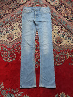 DIESEL LIV LIGHT WASH EMBROIDERED STRAIGHT FIT JEANS - 28