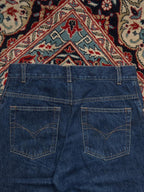 YADOU DARK WASH WIDE FIT FLARED JEANS - 26