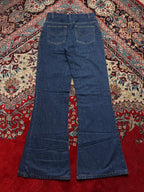 YADOU DARK WASH WIDE FIT FLARED JEANS - 26