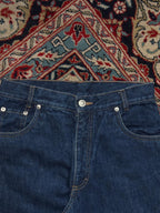 YADOU DARK WASH WIDE FIT FLARED JEANS - 26