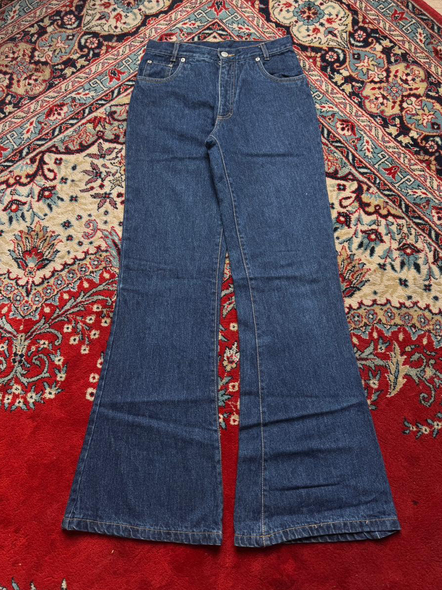 YADOU DARK WASH WIDE FIT FLARED JEANS - 26