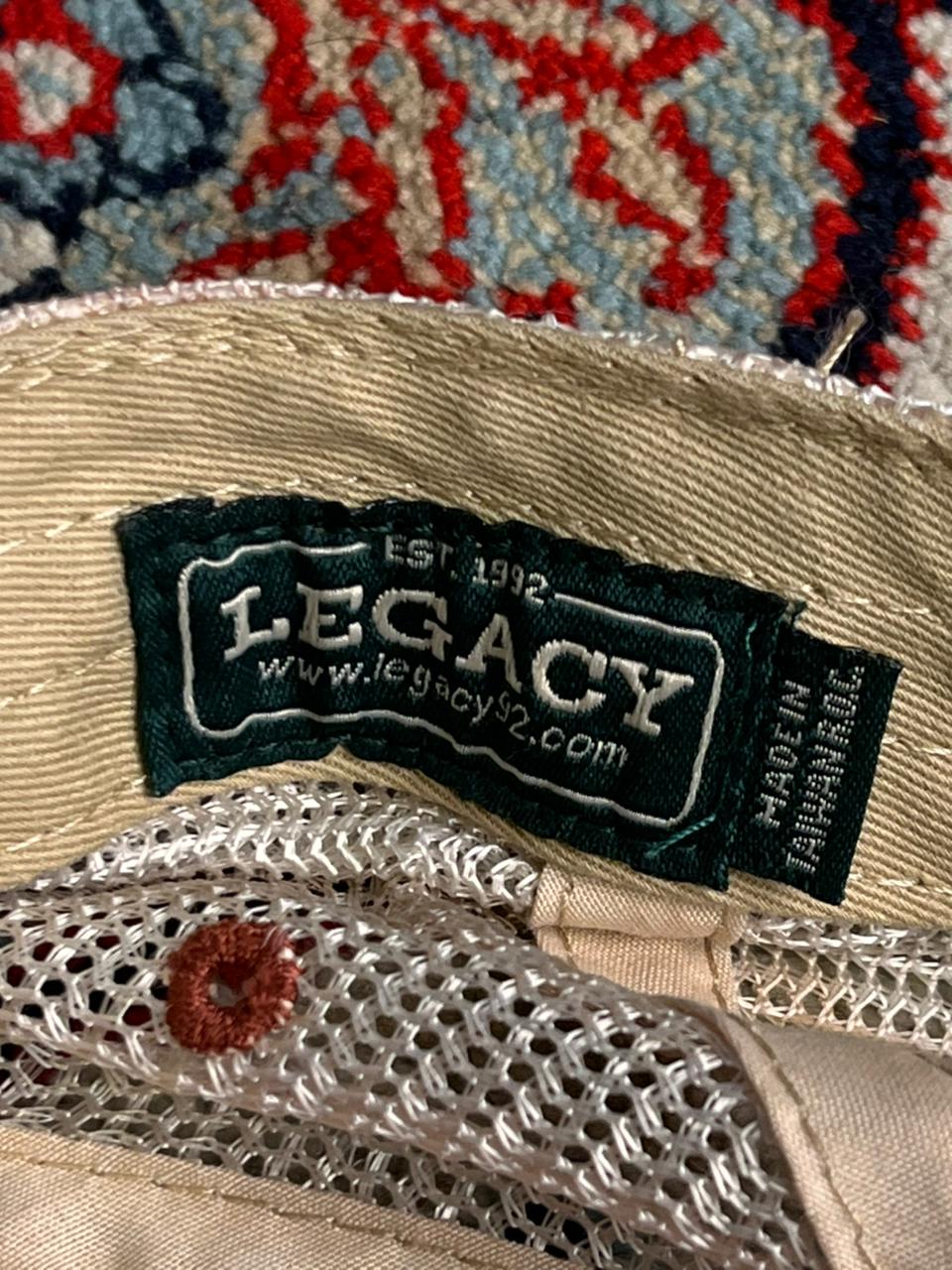 VINTAGE LEGACY EMERALD ISLE RED WASHED COTTON TRUCKER MESH CAP
