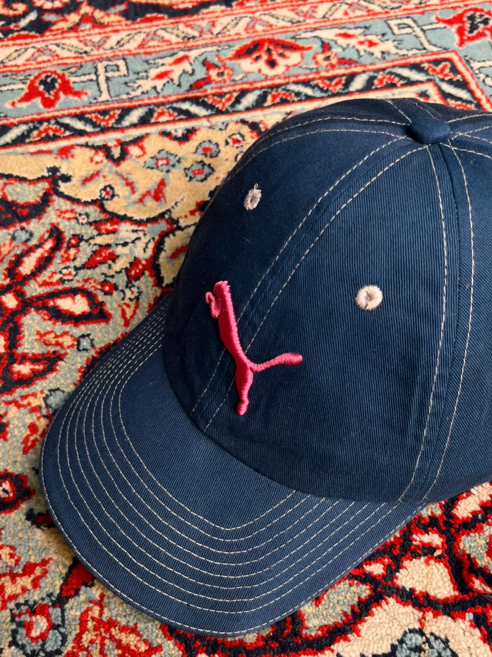 PUMA SPORT LIFESTYLE NAVY BLUE PINK EMBROIDERED LOGO CAP