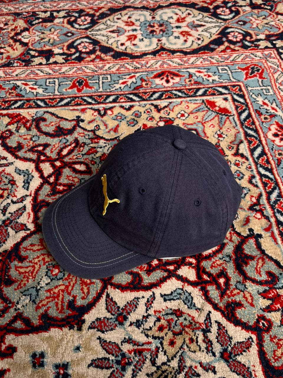 PUMA NAVY BLUE GOLD EMBROIDERED LOGO ADJUSTABLE CAP