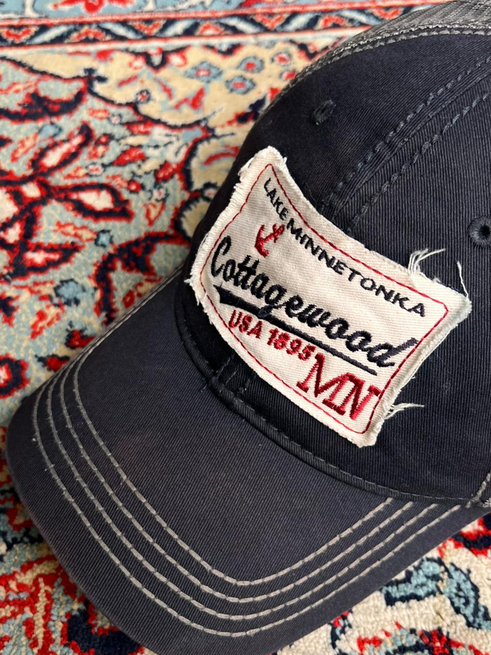 Blue 84 Lake Minnetonka Cottagewood MN Navy & Gray Mesh Trucker Hat Baseball Cap