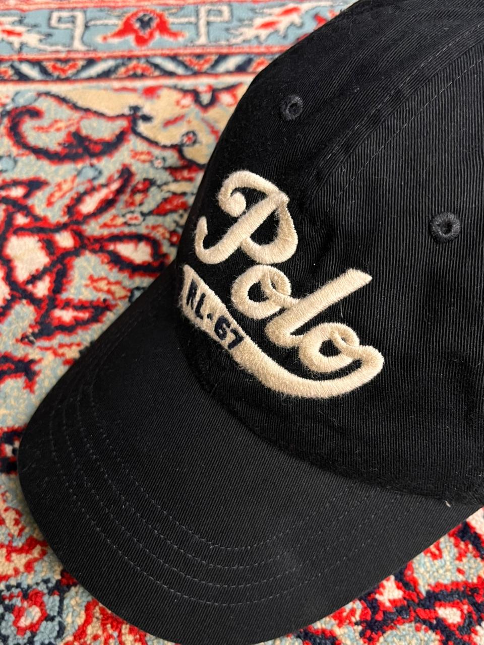 Polo Ralph Lauren Black RL-67 Script Logo Baseball Cap