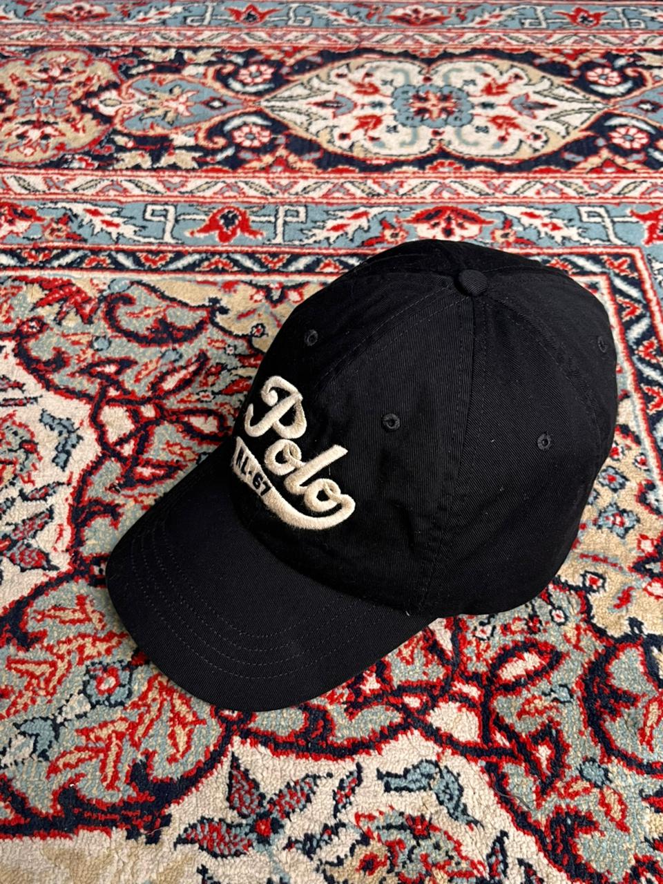 Polo Ralph Lauren Black RL-67 Script Logo Baseball Cap