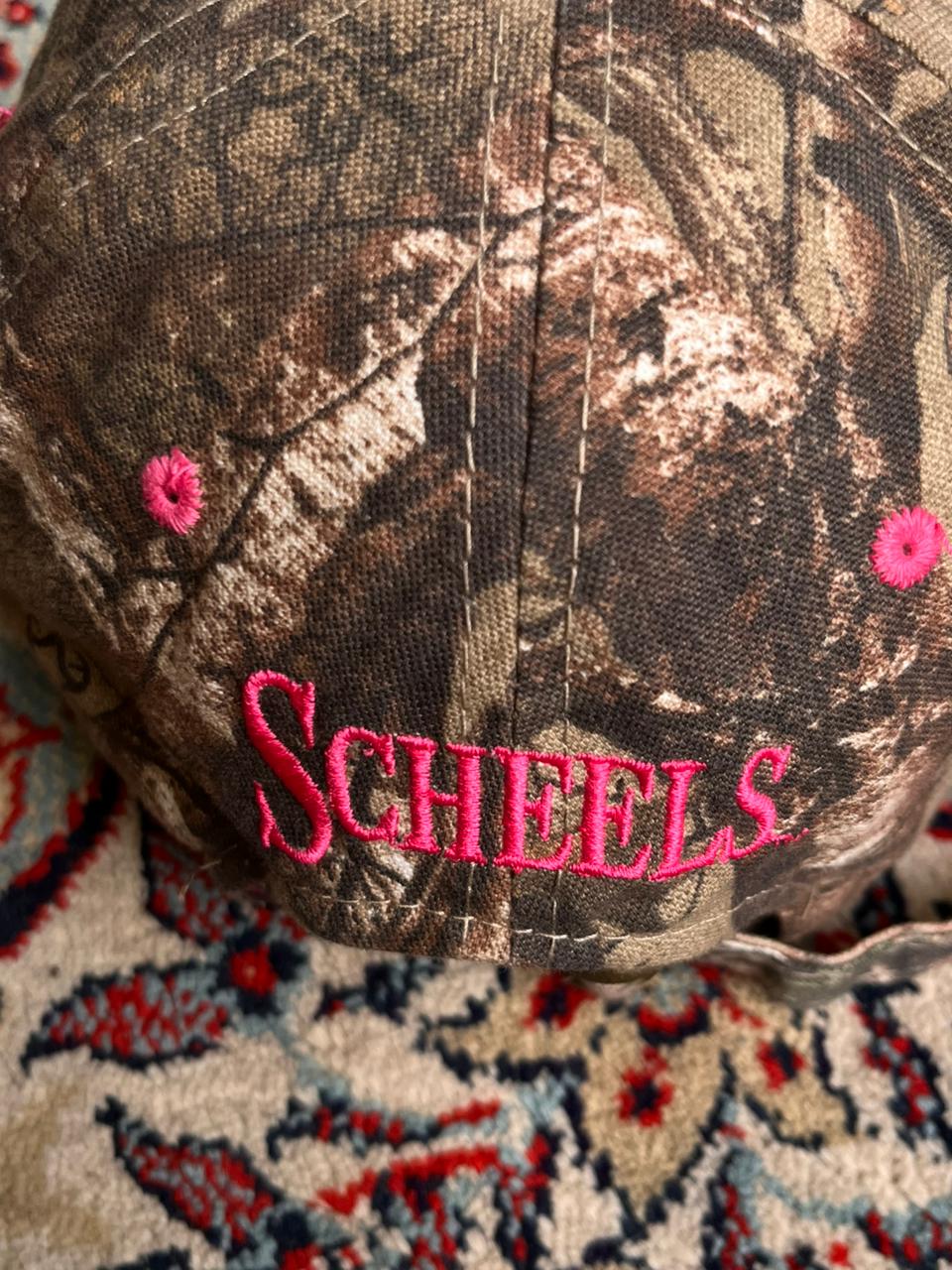 Scheels Outfitters RealTree Camo Baseball Pink Logo Cap