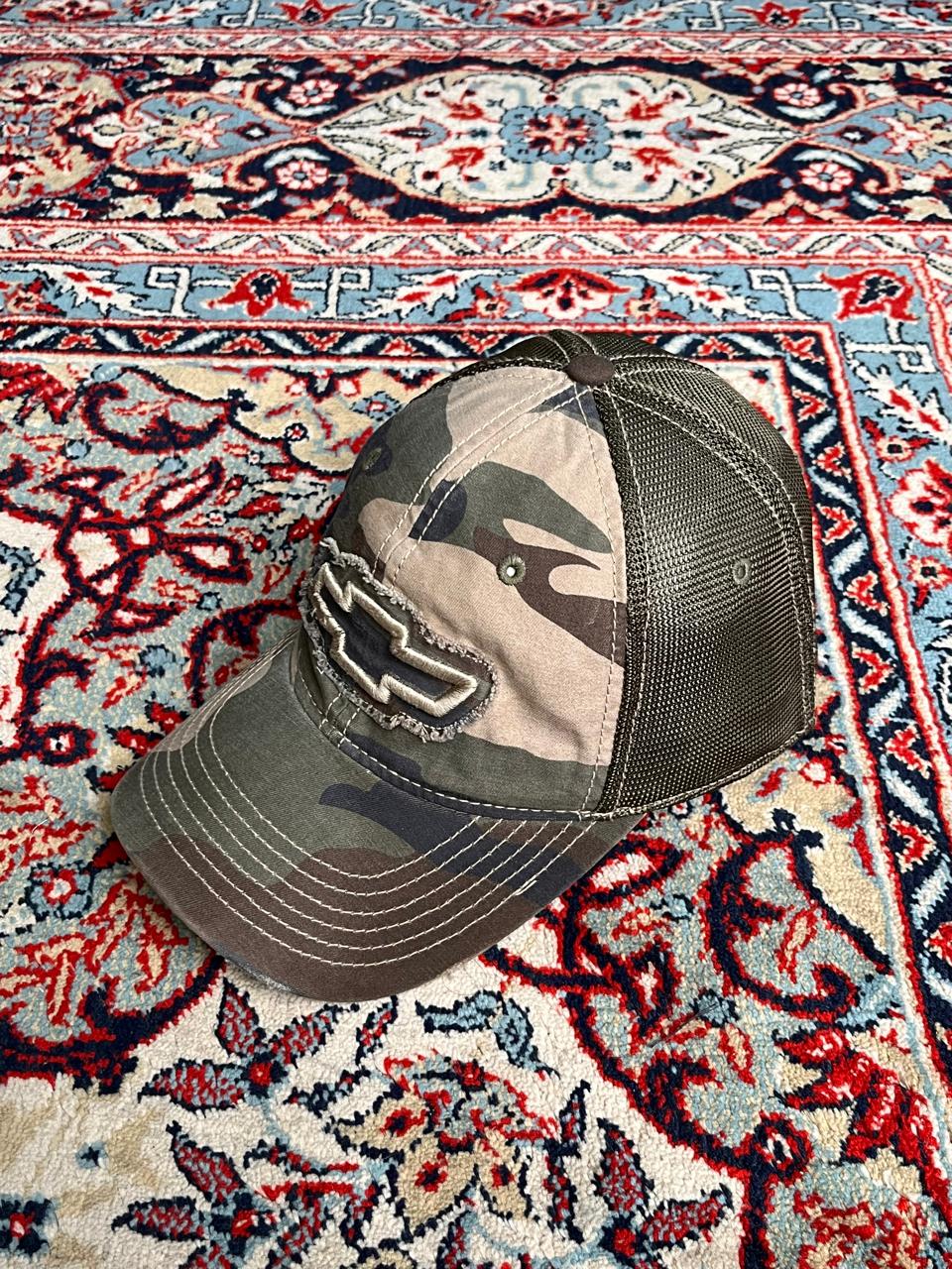 Falcon Chevrolet Camo Mesh Back Trucker Hat Distressed LOGO Baseball Cap
