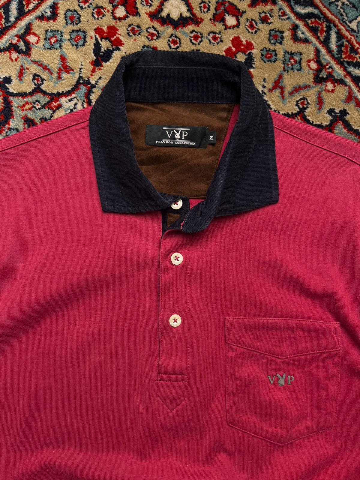 VJP Playboy Collection  Corduroy Collar Pocket POLO TEE - M