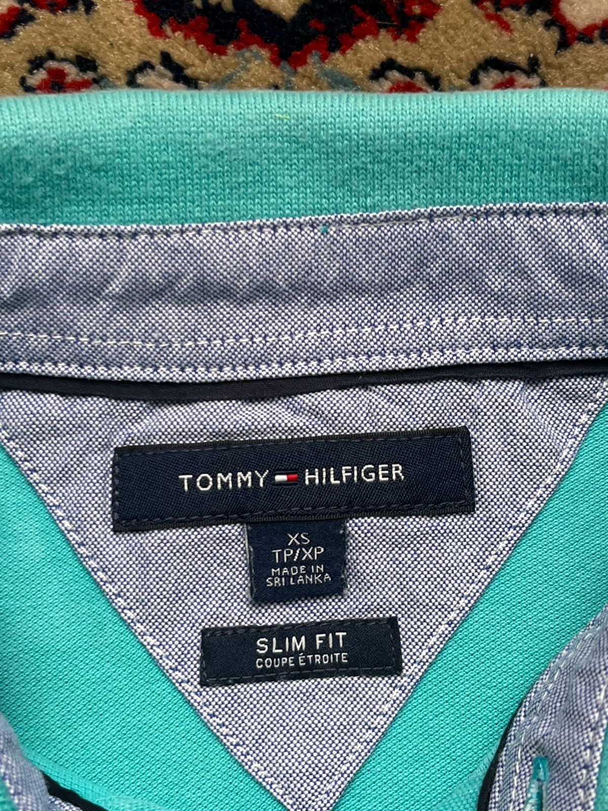 Tommy Hilfiger Aqua Teal Green Slim Fit POLO TEE - S