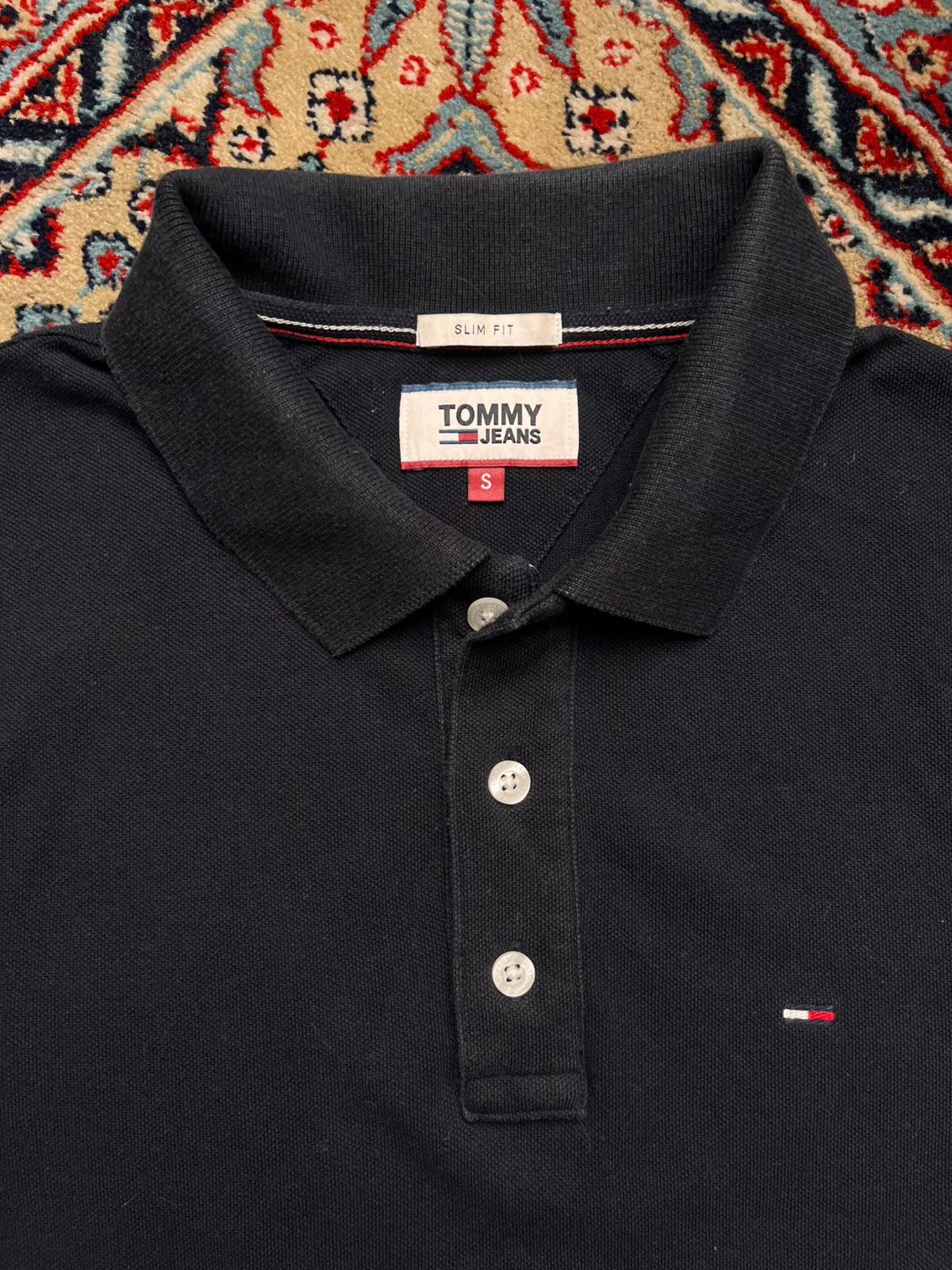 Tommy Jeans Slim Fit Classic Logo Polo Tee - S