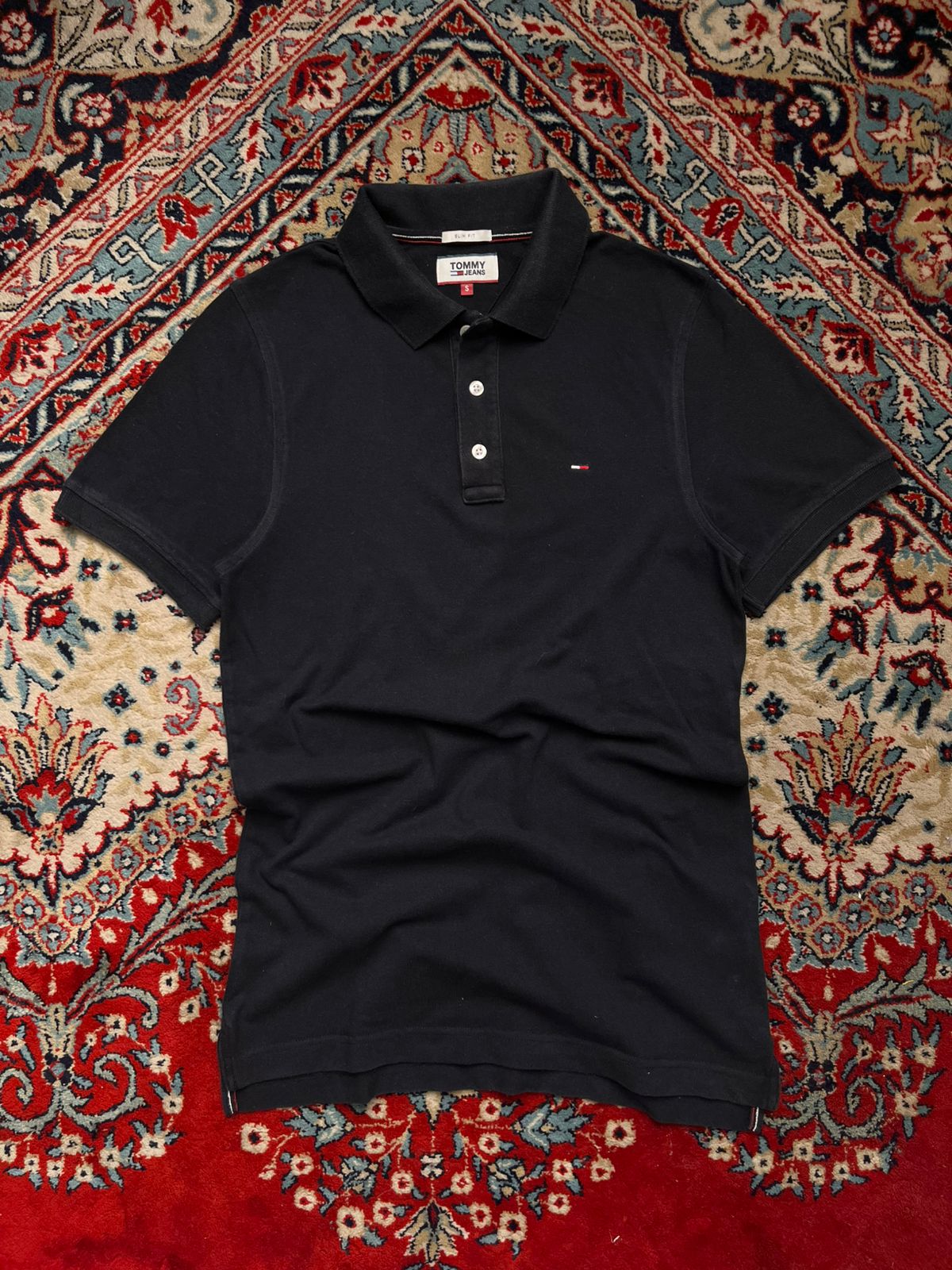Tommy Jeans Slim Fit Classic Logo Polo Tee - S