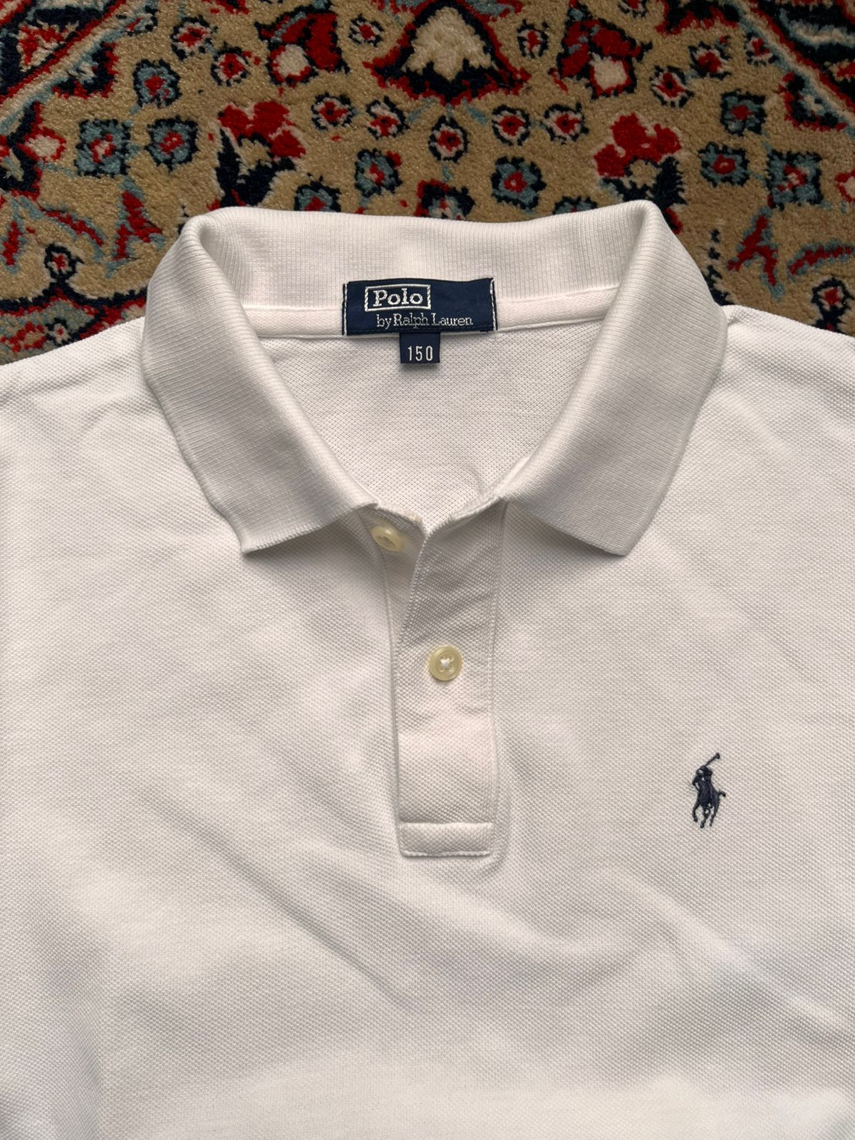 POLO RALPH LAUREN CLASSIC WHITE LUXURY POLO Women TEE - L