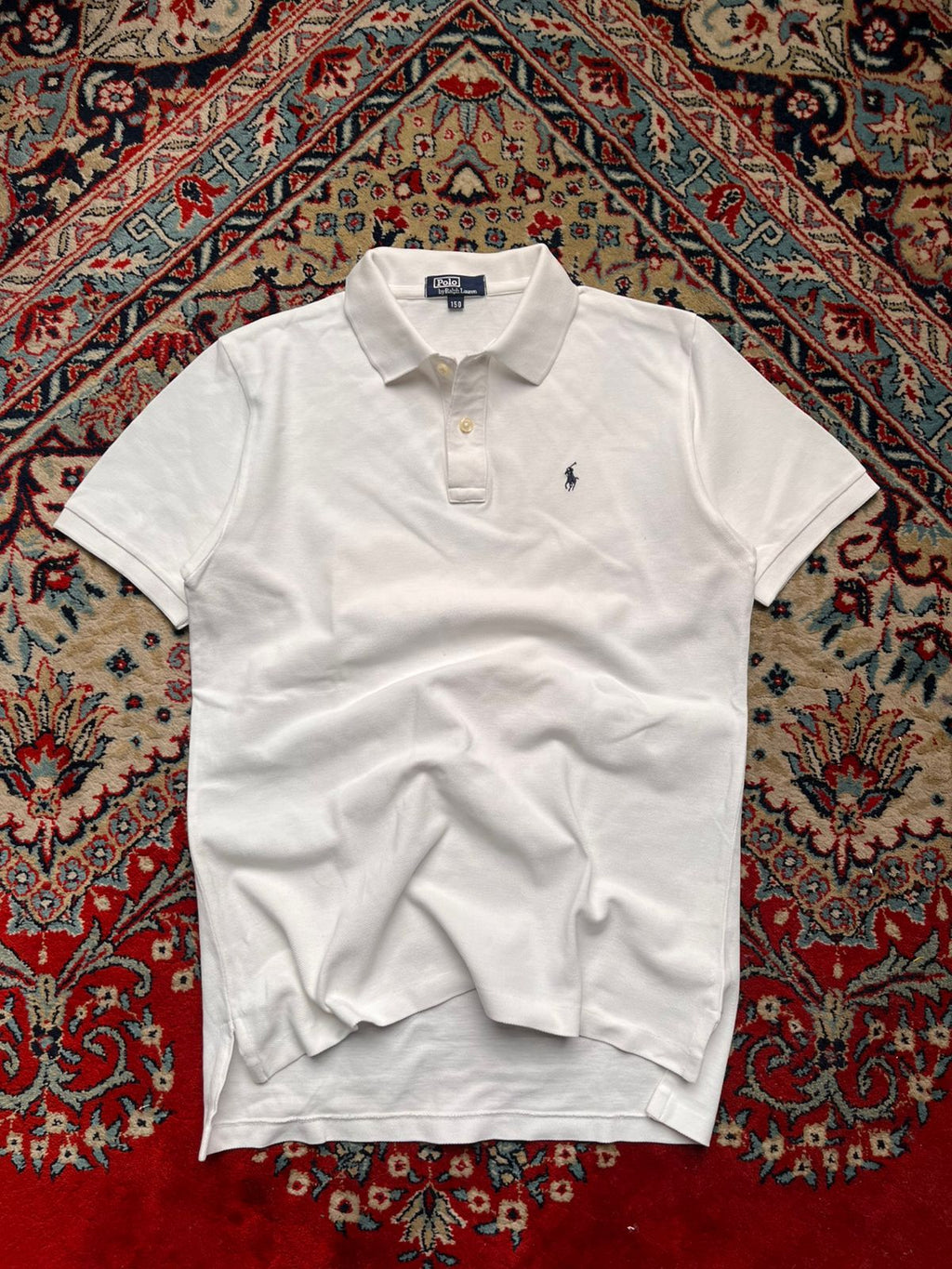 POLO RALPH LAUREN CLASSIC WHITE LUXURY POLO Women TEE - L