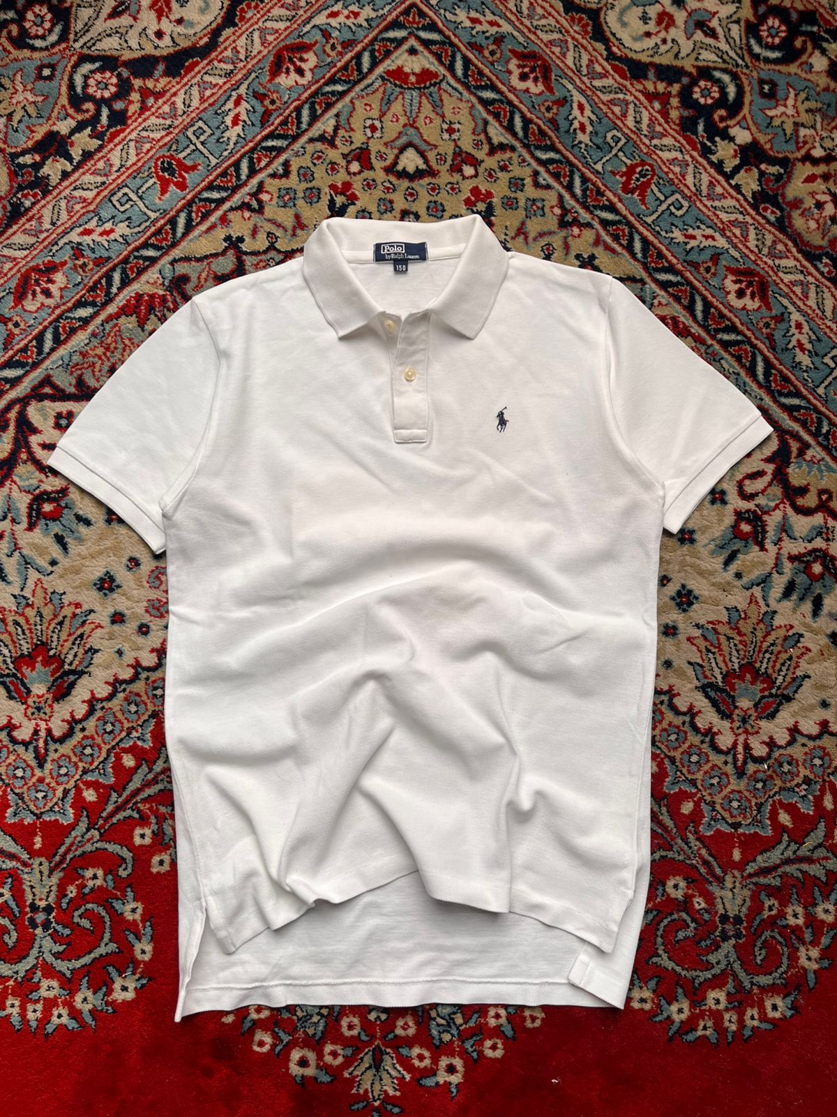 POLO RALPH LAUREN CLASSIC WHITE LUXURY POLO Women TEE - L