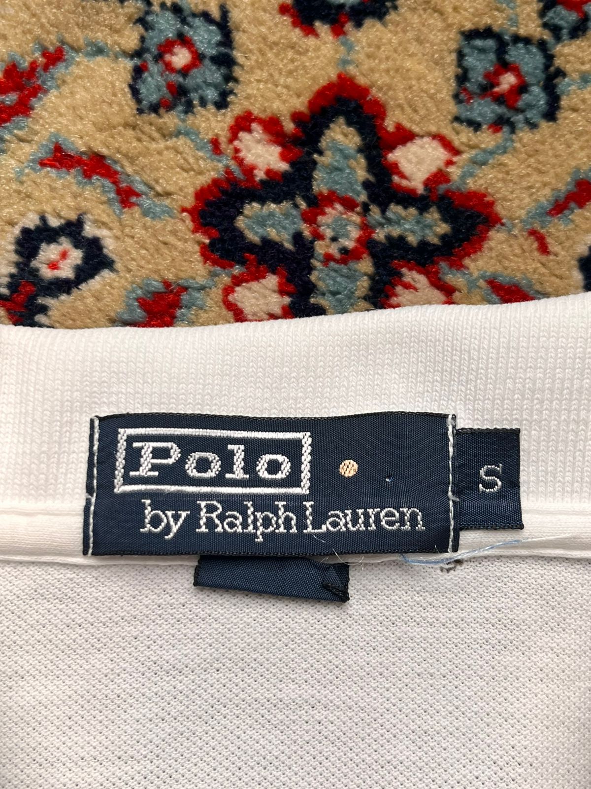 POLO RALPH LAUREN GREEN LABEL WHITE COTTON POLO TEE - L