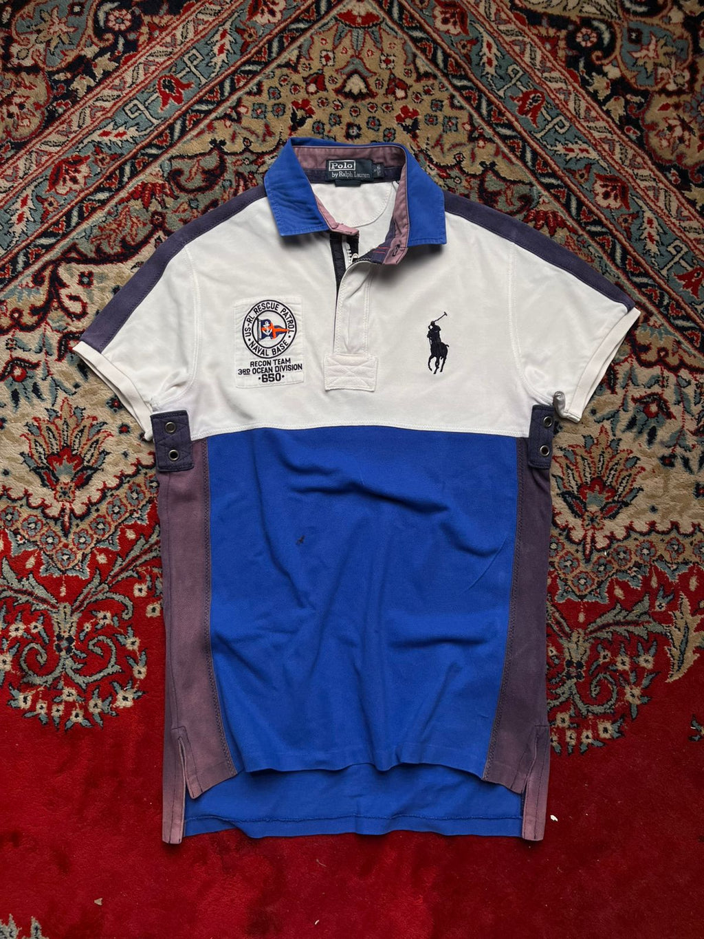 VINTAGE POLO RALPH LAUREN US-RL RESCUE PATROL NAVAL BASE RECON TEAM POLO TEE - M