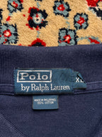 POLO RALPH LAUREN NAVY BLUE CLASSIC FIT RED LOGO POLO TEE - XL