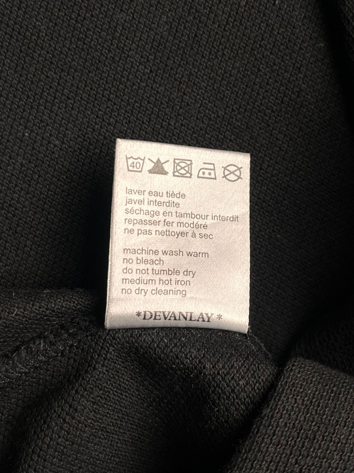 VINTAGE AND LACOSTE DEVANLAY CLASSIC BLACK COTTON POLO - L