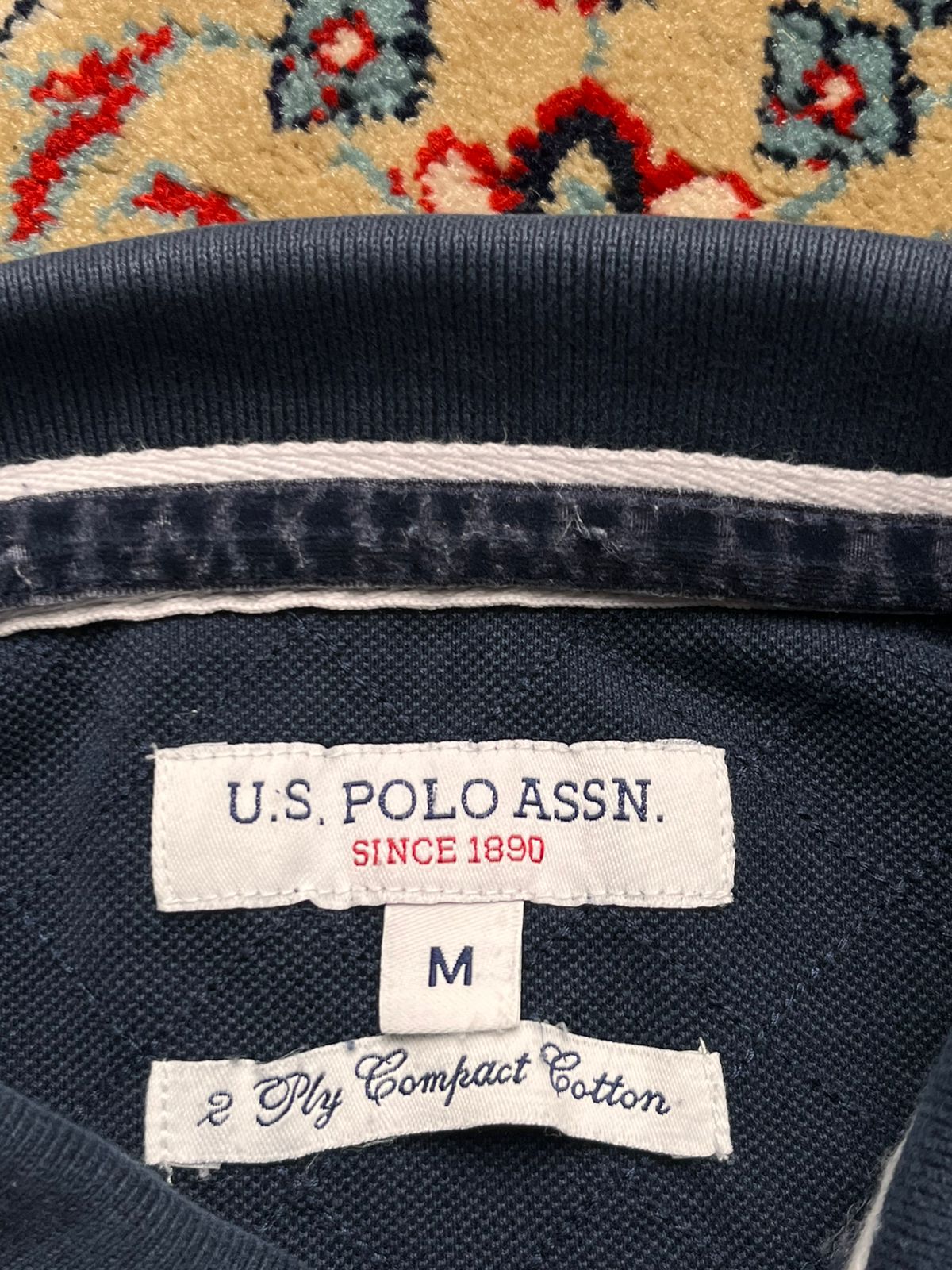 U.S. POLO ASSN. USPA EMBROIDERED LOGO COMPACT COTTON POLO TEE - L