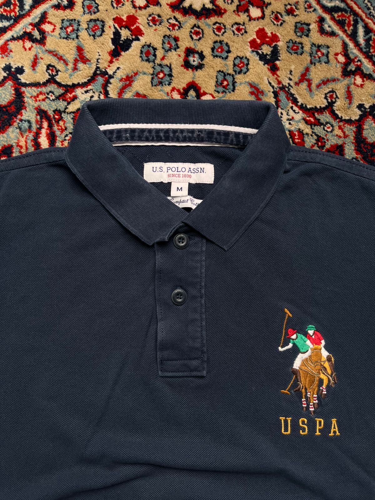 U.S. POLO ASSN. USPA EMBROIDERED LOGO COMPACT COTTON POLO TEE - L