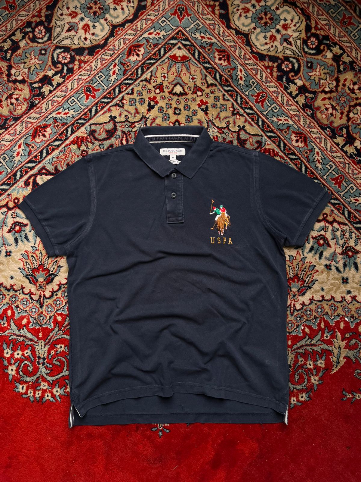 U.S. POLO ASSN. USPA EMBROIDERED LOGO COMPACT COTTON POLO TEE - L