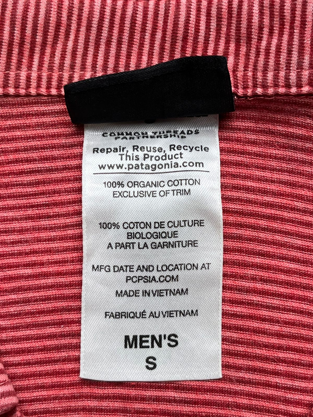 PATAGONIA STRIPED ORGANIC COTTON POCKET POLO TEE - M