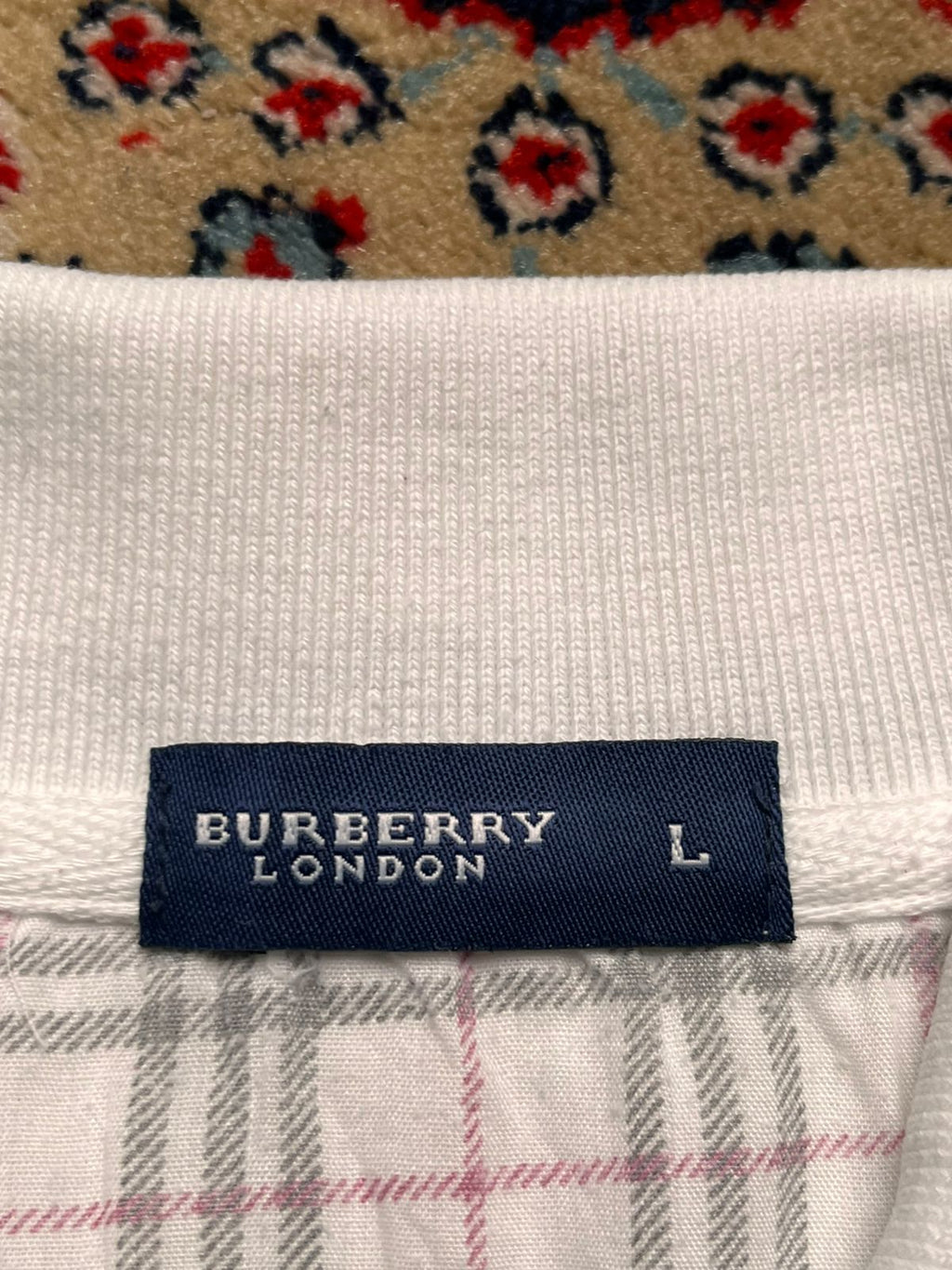 BURBERRY NOVA CHECK EMBROIDERED LOGO POLO TEE - M