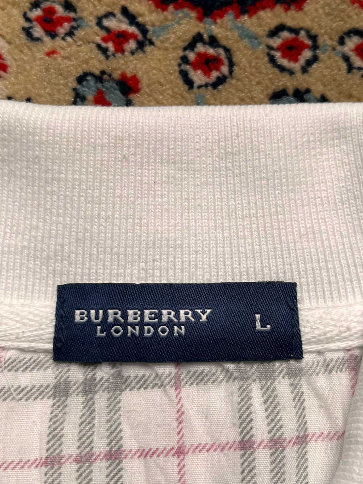 BURBERRY NOVA CHECK EMBROIDERED LOGO POLO TEE - M
