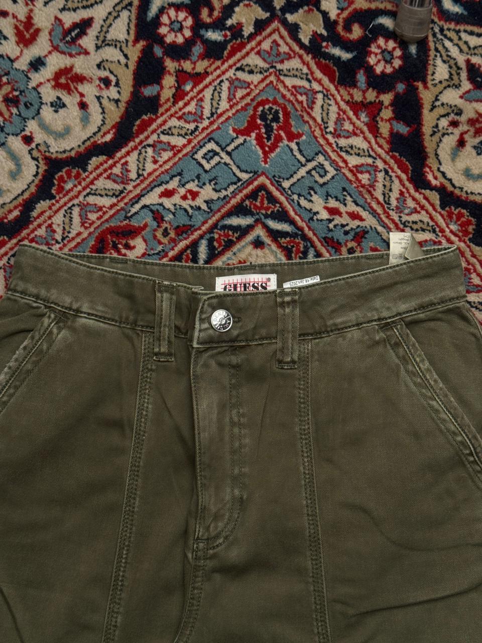 GUESS Baggy Olive Green Cargo Trousers - 30