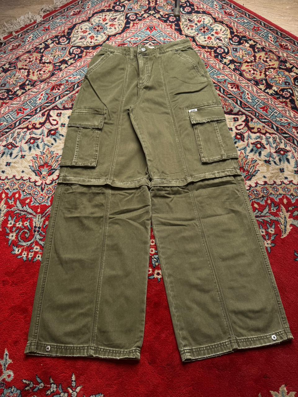 GUESS Baggy Olive Green Cargo Trousers - 30