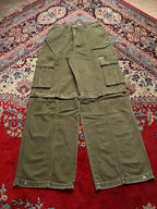 GUESS Baggy Olive Green Cargo Trousers - 30