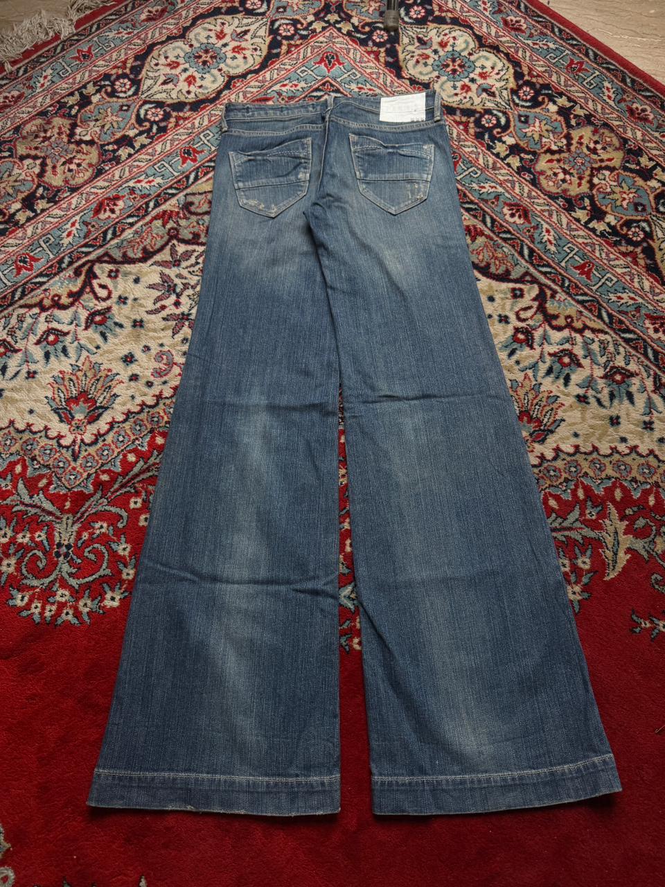 Sweet Camel Distressed Wide FIT FlareD Blue Jeans - 28