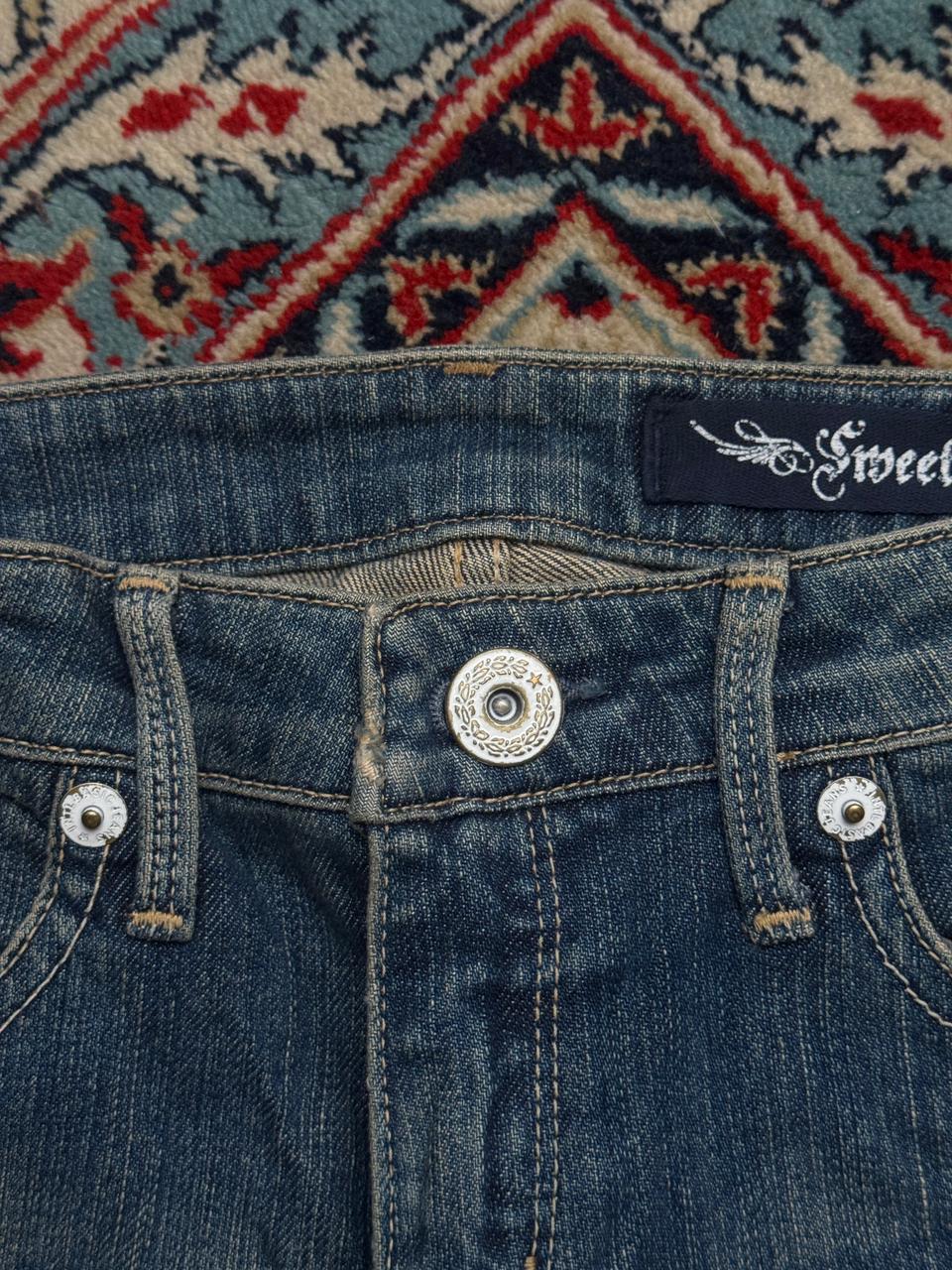 Sweet Camel Distressed Wide FIT FlareD Blue Jeans - 28