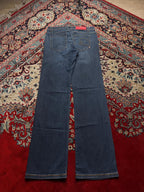 PUMA Blue Bootcut Flare Embroidered Cat Logo Jeans - 28