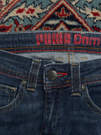 PUMA Blue Bootcut Flare Embroidered Cat Logo Jeans - 28