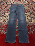PUMA Blue Bootcut Flare Embroidered Cat Logo Jeans - 28