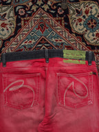 Bean Pole Red Contrast Waistband Straight FIT Jeans - 30