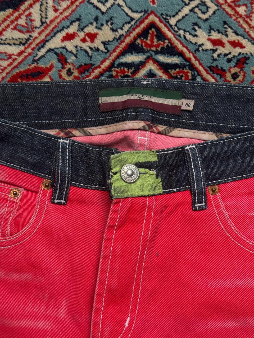 Bean Pole Red Contrast Waistband Straight FIT Jeans - 30