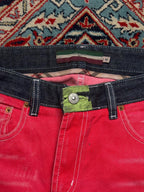 Bean Pole Red Contrast Waistband Straight FIT Jeans - 30