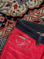 Bean Pole Red Contrast Waistband Straight FIT Jeans - 30