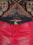 Bean Pole Red Contrast Waistband Straight FIT Jeans - 30