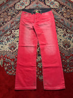 Bean Pole Red Contrast Waistband Straight FIT Jeans - 30