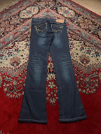 Venus Jean Dark Wash Bootcut Embroidered Jeans - 30