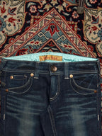 Venus Jean Dark Wash Bootcut Embroidered Jeans - 30