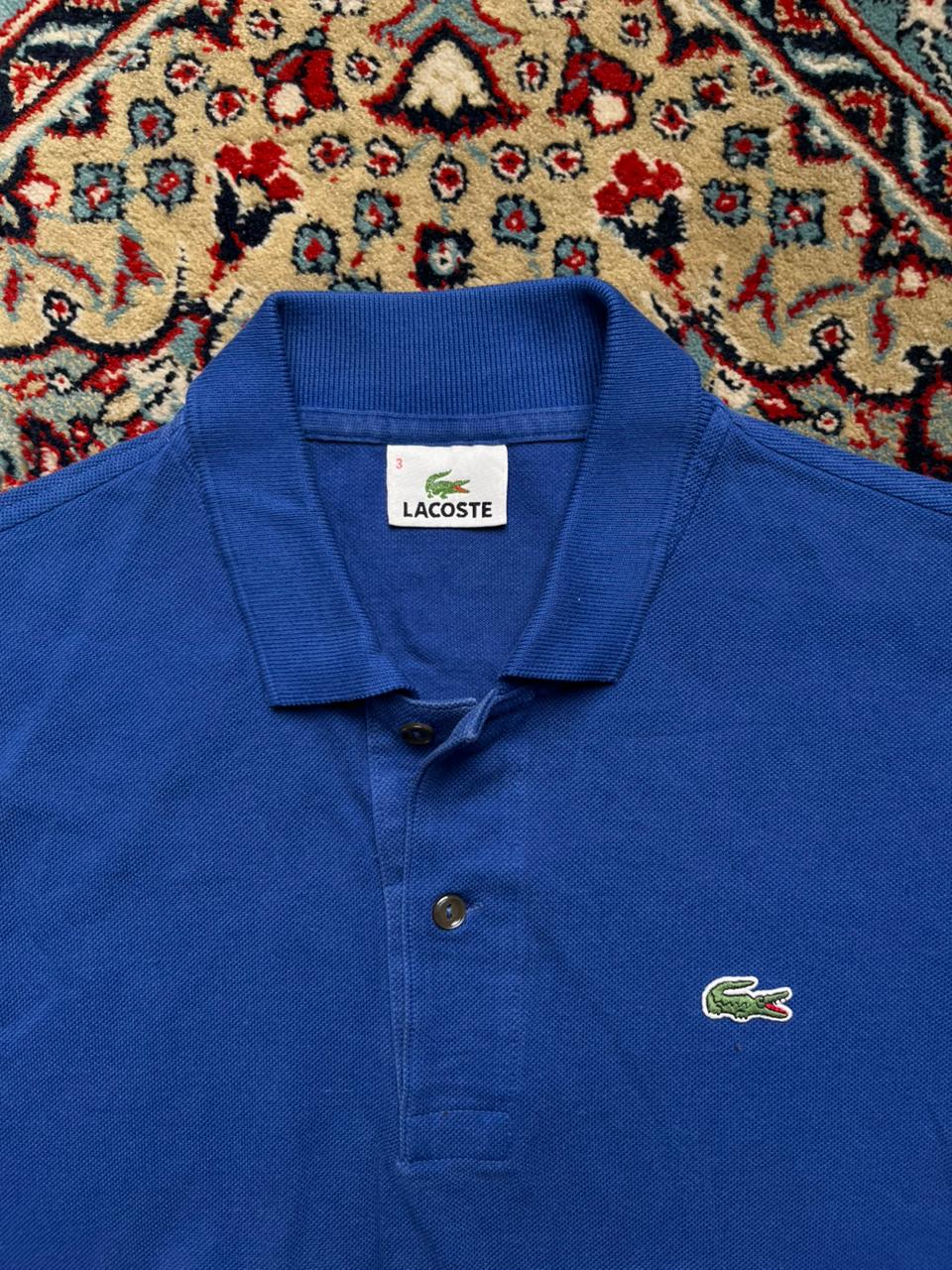 Lacoste Royal Blue Classic Fit Crocodile Logo Polo Tee - M