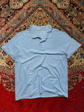 VINTAGE LACOSTE LIGHT BLUE COTTON EMBROIDERED LOGO POLO TEE - XL