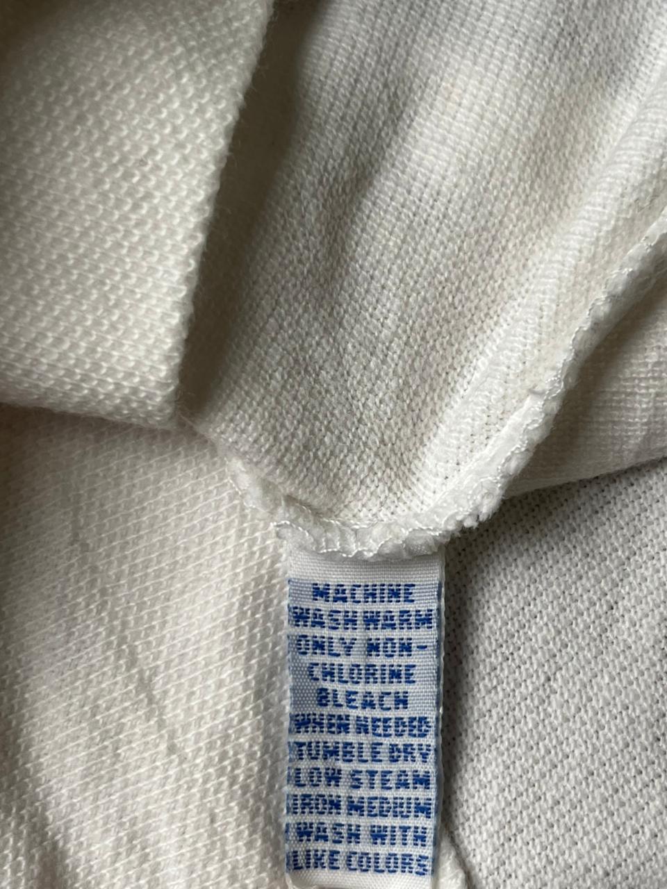 VINTAGE POLO RALPH LAUREN WHITE COTTON EMBROIDERED LOGO TEE - M